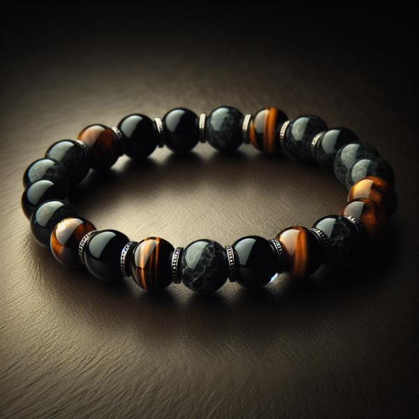 Men's Obsidian Beaded Bracelet No.2