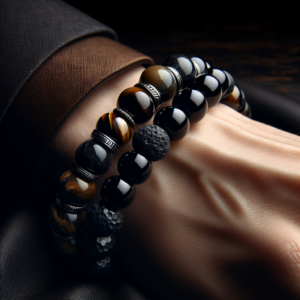 Men's Onyx Beaded Bracelet No.4