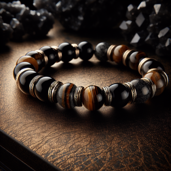Men's Bronzite Beaded Bracelet No.8