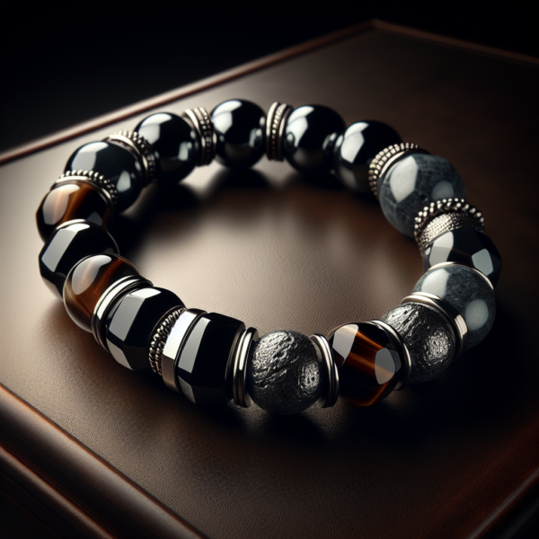 Men's Hematite Beaded Bracelet No.25
