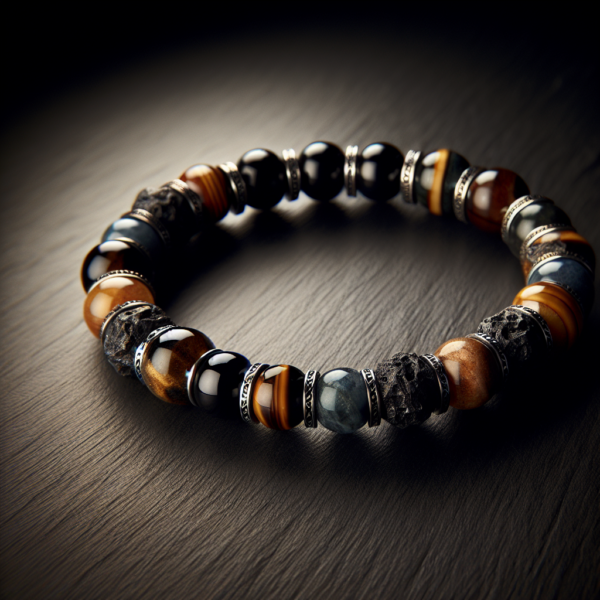 MB-3026.png Men's Agate Beaded Bracelet No.26