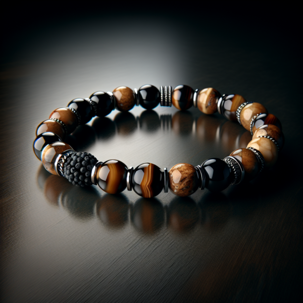 Men's Agate Beaded Bracelet No.36