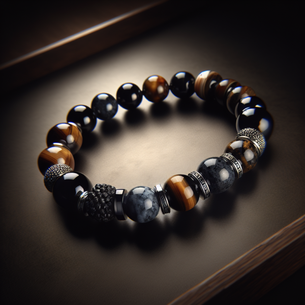 Men's Obsidian Beaded Bracelet No.42