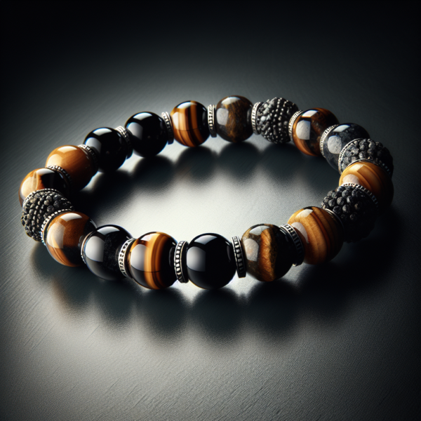 Men's Lava Stone Beaded Bracelet No.43