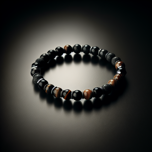 MB-3044.png Men's Onyx Beaded Bracelet No.44