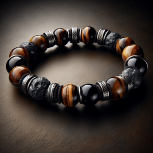 Men's Agate Beaded Bracelet No.46