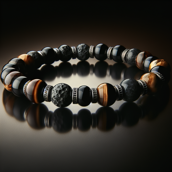 Men's Obsidian Beaded Bracelet No.52