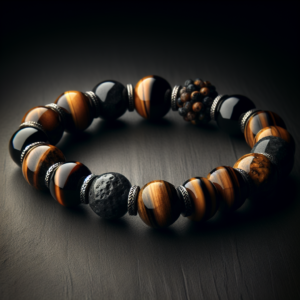 Men's Lava Stone Beaded Bracelet No.53