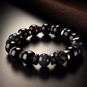 Men's Onyx Beaded Bracelet No.54