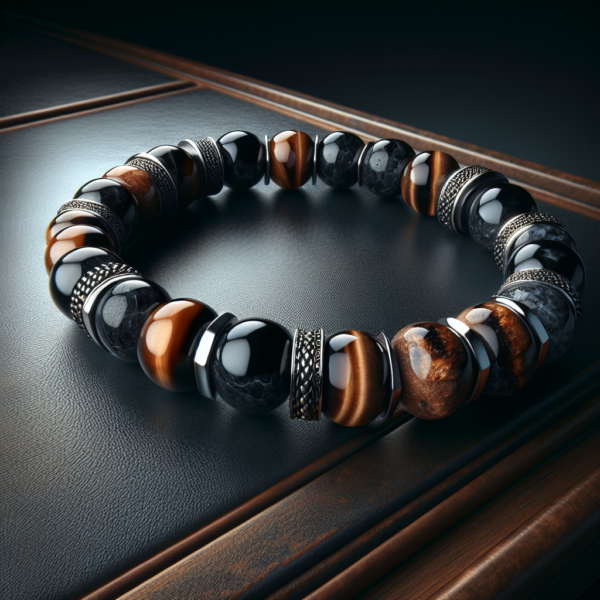 MB-3056.png Men's Agate Beaded Bracelet No.56