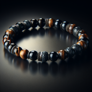 MB-3064.png Men's Onyx Beaded Bracelet No.64