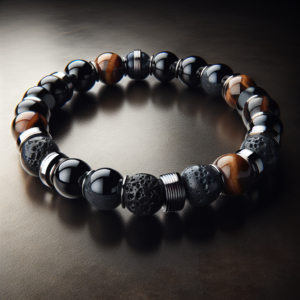 Men's Obsidian Beaded Bracelet No.82