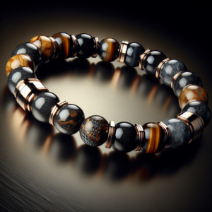 MB-3092.png Men's Obsidian Beaded Bracelet No.92