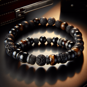 Men's Lava Stone Beaded Bracelet No.93