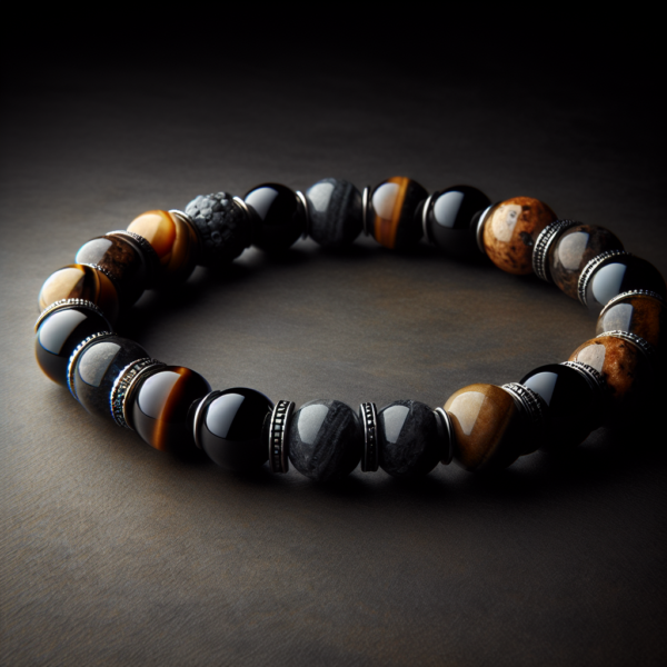 MB-3094.png Men's Onyx Beaded Bracelet No.94
