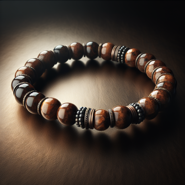 MB-3098.png Men's Bronzite Beaded Bracelet No.98